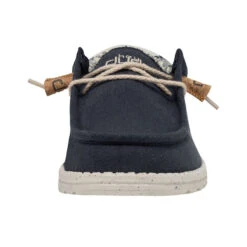 Wally Break Stitch - Navy -Modern Shoe Hub 110792568 WALLY LINEN NATURAL NAVY LEFT 4 1