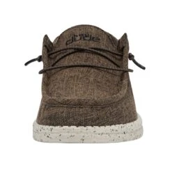 Wally Linen - Dark Brown 11 Wally Linen - Dark Brown -Modern Shoe Hub 112471628 WALLY ECO LINEN DARK BROWN LEFT 4