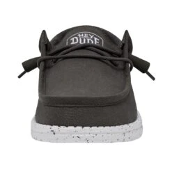 Wally Slub Canvas - Dark Grey -Modern Shoe Hub 40009 029 WALLYSLUBCANVAS DARKGREY LEFTFRONT