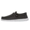 Wally Slub Canvas - Dark Grey -Modern Shoe Hub 40009 029 WALLYSLUBCANVAS DARKGREY LEFTSIDE