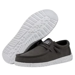 Wally Slub Canvas - Dark Grey -Modern Shoe Hub 40009 029 WALLYSLUBCANVAS DARKGREY PAIRBOTTOM