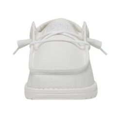 Wally Slub Canvas - White 11 Wally Slub Canvas - White -Modern Shoe Hub 40009 100 WALLYSLUBCANVAS WHITE LEFTFRONT