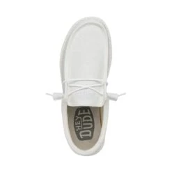 Wally Slub Canvas - White 13 Wally Slub Canvas - White -Modern Shoe Hub 40009 100 WALLYSLUBCANVAS WHITE LEFTTOP