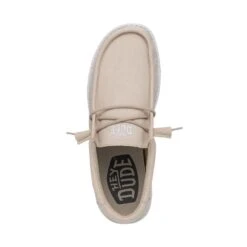 Wally Slub Canvas - Natural 13 Wally Slub Canvas - Natural -Modern Shoe Hub 40009 106 WALLYSLUBCANVAS NATURAL LEFTTOP