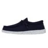 Wally Slub Canvas - Navy 2 Wally Slub Canvas - Navy -Modern Shoe Hub 40009 410 WALLY SLUB CANVAS NAVY LEFT SIDE