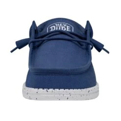 Wally Slub Canvas - True Blue -Modern Shoe Hub 40009 428 WALLYSLUBCANVAS TRUEBLUE LEFTFRONT