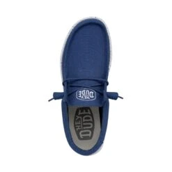 Wally Slub Canvas - True Blue -Modern Shoe Hub 40009 428 WALLYSLUBCANVAS TRUEBLUE LEFTTOP