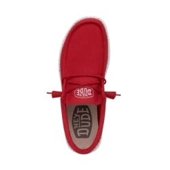 Wally Slub Canvas - Red -Modern Shoe Hub 40009 610 WALLYSLUBCANVAS RED LEFTTOP