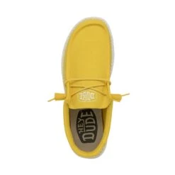 Wally Slub Canvas - Empire Yellow -Modern Shoe Hub 40009 76I WALLYSLUBCANVAS EMPIREYELLOW LEFTTOP