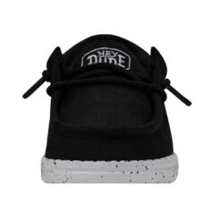 Wally Toddler Slub Canvas - Black -Modern Shoe Hub 40029 001 WALLYTODDLERSLUBCANVAS BLACK LEFTFRONT