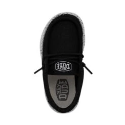 Wally Toddler Slub Canvas - Black -Modern Shoe Hub 40029 001 WALLYTODDLERSLUBCANVAS BLACK LEFTTOP