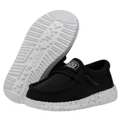 Wally Toddler Slub Canvas - Black -Modern Shoe Hub 40029 001 WALLYTODDLERSLUBCANVAS BLACK PAIRBOTTOM