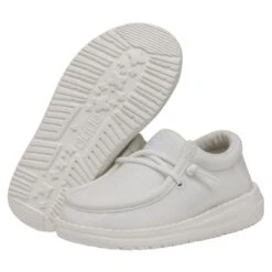 Wally Toddler Slub Canvas - White -Modern Shoe Hub 40029 100 WALLYTODDLERSLUBCANVAS WHITE PAIRBOTTOM