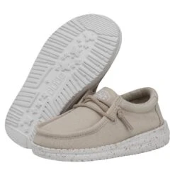 Wally Toddler Slub Canvas - Natural -Modern Shoe Hub 40029 106 WALLYTODDLERSLUBCANVAS NATURAL PAIRBOTTOM
