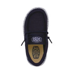 Wally Toddler Slub Canvas - Navy -Modern Shoe Hub 40029 410 WALLYTODDLERSLUBCANVAS NAVY LEFTTOP