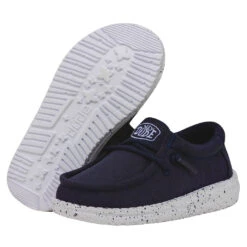 Wally Toddler Slub Canvas - Navy -Modern Shoe Hub 40029 410 WALLYTODDLERSLUBCANVAS NAVY PAIRBOTTOM