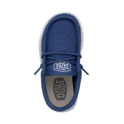 Wally Toddler Slub Canvas - True Blue 13 Wally Toddler Slub Canvas - True Blue -Modern Shoe Hub 40029 428 WALLYTODDLERSLUBCANVAS TRUEBLUE LEFTTOP