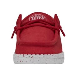 Wally Toddler Slub Canvas - Red -Modern Shoe Hub 40029 610 WALLYTODDLERSLUBCANVAS RED LEFTFRONT