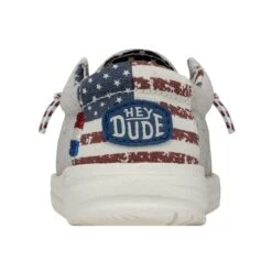 Wally Toddler Patriotic - Off White Patriotic -Modern Shoe Hub 40031 1K1 WALLYTODDLERPATRIOTIC OFFWHITEPATRIOTIC LEFTBACK