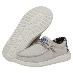 Wally Youth - Off White Patriotic -Modern Shoe Hub 40040 1K1 WALLYYOUTH OFFWHITEPATRIOTIC PAIRBOTTOM