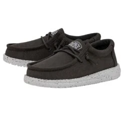 Wally Youth Slub Canvas - Dark Grey -Modern Shoe Hub 40044 029 WALLYYOUTHSLUBCANVAS DARKGREY PAIRSIDE