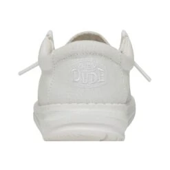 Wally Youth Slub Canvas - White -Modern Shoe Hub 40044 100 WALLYYOUTHSLUBCANVAS WHITE LEFTBACK