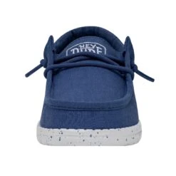 Wally Youth Slub Canvas - True Blue -Modern Shoe Hub 40044 428 WALLYYOUTHSLUBCANVAS TRUEBLUE LEFTFRONT
