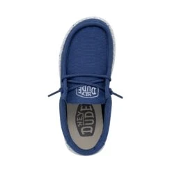 Wally Youth Slub Canvas - True Blue -Modern Shoe Hub 40044 428 WALLYYOUTHSLUBCANVAS TRUEBLUE LEFTTOP