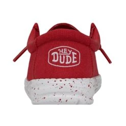 Wally Youth Slub Canvas - Red -Modern Shoe Hub 40044 610 WALLYYOUTHSLUBCANVAS RED LEFTBACK