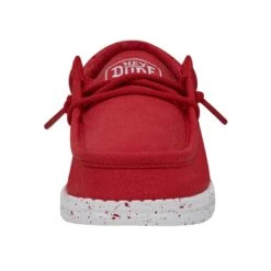 Wally Youth Slub Canvas - Red -Modern Shoe Hub 40044 610 WALLYYOUTHSLUBCANVAS RED LEFTFRONT