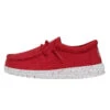 Wally Youth Slub Canvas - Red -Modern Shoe Hub 40044 610 WALLYYOUTHSLUBCANVAS RED LEFTSIDE