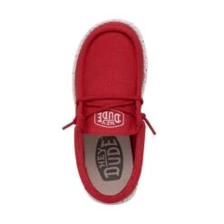 Wally Youth Slub Canvas - Red -Modern Shoe Hub 40044 610 WALLYYOUTHSLUBCANVAS RED LEFTTOP