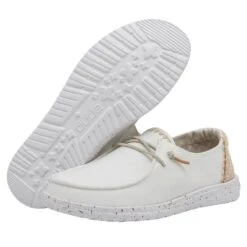 Wendy Chambray - White Sand -Modern Shoe Hub 40059 1KJ WENDY CHAMBRAY WOVEN WHITE SAND LEFT 3