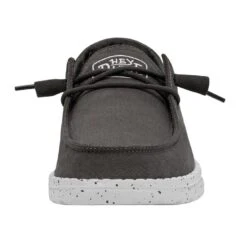 Wendy Slub Canvas - Dark Grey -Modern Shoe Hub 40063 029 WENDY SLUB CANVAS DARK GREY LEFT 4