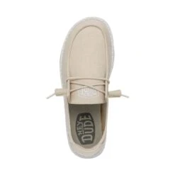 Wendy Slub Canvas - Natural -Modern Shoe Hub 40063 106 WENDYSLUBCANVAS NATURAL LEFTTOP