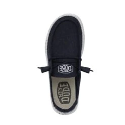 Wendy Slub Canvas - Navy -Modern Shoe Hub 40063 410 WENDYSLUBCANVAS NAVY LEFTTOP 1