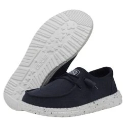 Wendy Slub Canvas - Navy -Modern Shoe Hub 40063 410 WENDYSLUBCANVAS NAVY PAIRBOTTOM 1