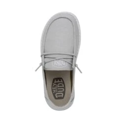 Wendy Youth Slub Canvas - Light Grey -Modern Shoe Hub 40143 007 WENDYYOUTHSLUBCANVAS LIGHTGREY LEFTTOP