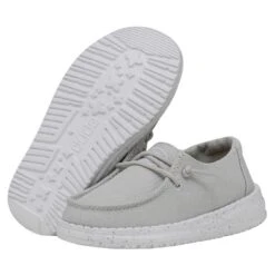 Wendy Toddler Slub Canvas - Light Grey -Modern Shoe Hub 40144 007 WENDYTODDLERSLUBCANVAS LIGHTGREY PAIRBOTTOM