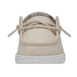 Wendy Toddler Slub Canvas - Natural -Modern Shoe Hub 40144 106 WENDYTODDLERSLUBCANVAS NATURAL LEFTFRONT