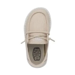 Wendy Toddler Slub Canvas - Natural -Modern Shoe Hub 40144 106 WENDYTODDLERSLUBCANVAS NATURAL LEFTTOP
