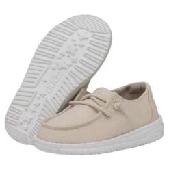 Wendy Toddler Slub Canvas - Natural -Modern Shoe Hub 40144 106 WENDYTODDLERSLUBCANVAS NATURAL PAIRBOTTOM