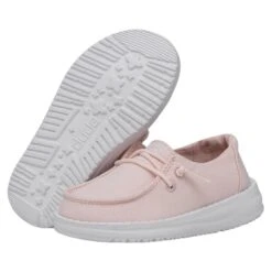 Wendy Toddler Slub Canvas - Pink -Modern Shoe Hub 40144 680 WENDYTODDLERSLUBCANVAS PINK PAIRBOTTOM