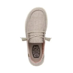 Wendy Chambray Wide - White Nut -Modern Shoe Hub 40151 2BK WENDYCHAMBRAYWIDE WHITENUT LEFTTOP