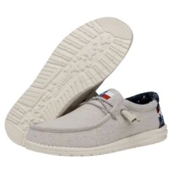 Wally Texas Canvas - Off White 10 Wally Texas Canvas - Off White -Modern Shoe Hub 40380 1LB WALLYTEXASCANVAS OFFWHITE PAIRBOTTOM