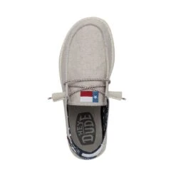 Wendy Texas Canvas - Off White -Modern Shoe Hub 40381 1LB WENDYTEXASCANVAS OFFWHITE LEFTTOP