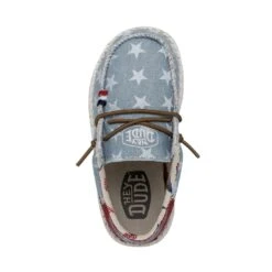 Wally Toddler Americana - Denim Star -Modern Shoe Hub 40581 4NR WALLYAMERICANATODDLER DENIMSTAR LEFTTOP