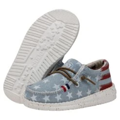 Wally Toddler Americana - Denim Star -Modern Shoe Hub 40581 4NR WALLYAMERICANATODDLER DENIMSTAR PAIRBOTTOM