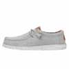 Wally Washed Canvas - Light Grey -Modern Shoe Hub FW23 M 40296 007 WALLY WASHED CANVAS LIGHT GREY LEFT PROFILE
