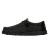 Wally Washed Canvas - Black/Black -Modern Shoe Hub FW23 M 40296 060 WALLY WASHED CANVAS BLACK BLACK LEFT PROFILE